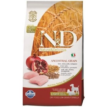 N&D Ancestral Grain Dog Adult Light Mini & Medium Chicken & Pomegranate 2,5 kg