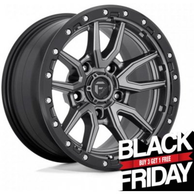 Fuel D680 REBEL 9x17 6x139,7 ET12 matt gunmetal black bead ring | Zboží Auto