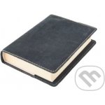 Kožený obal na knihu Klasik M 22,7 x 36,3 cm kůže černá semiš – Zboží Dáma