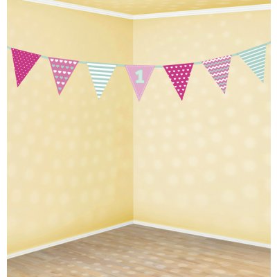 girlanda Vlaječková první narozeniny růžová – Sleviste.cz