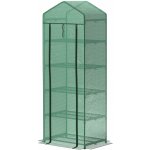 Outsunny Mini s 5 policemi 69 x 49 x 193 cm Transparentní zelený – Sleviste.cz
