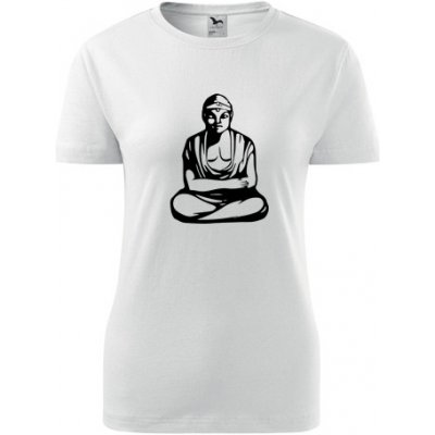 Bílé dámské tričko Buddha dárek pro jogínku – Zboží Dáma