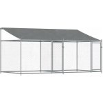 vidaXL Klec pro psy se střechou a dvířky šedá 400 x 200 x 200 cm – Sleviste.cz