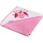 Akuku Dětská osuška se sovou 80x80 cm růžová – Zboží Dáma
