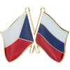 Brož Zlatá brož vlajka Česko-Rusko