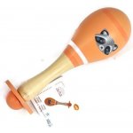 Adam Toys Dřevěné chrastítko rumba koule mýval oranžová – Zboží Mobilmania