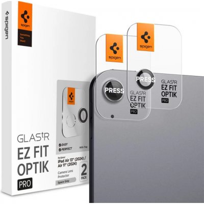Spigen Glass tR EZ Fit Optik Pro 2-dílná sada, space gray - iPad Air 13" 2024 / iPad Air 11" 2024 (AGL07801) – Zboží Živě