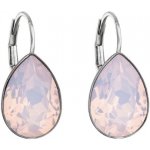 Swarovski Elements Pear stříbrné visací růžové slzičky kapky 31231.7 Rose Water Opal růžová mléčná světlá vintage – Zboží Mobilmania