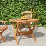 Omaxi 672287 Skládací zahradní stůl 90 x 75 cm masivní akáciové dřevo – Hledejceny.cz