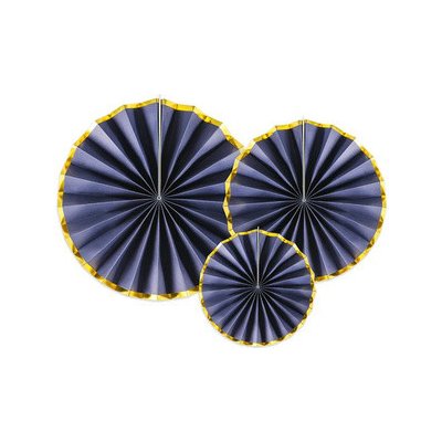 Dekorační rozety modré se zlatým okrajem 23 až 40 cm 3 ks – Hledejceny.cz