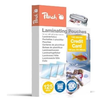 PEACH laminovací folie lesklé, 100ks Credit Card, 54x86mm, 125mic, lesklé – Zbozi.Blesk.cz