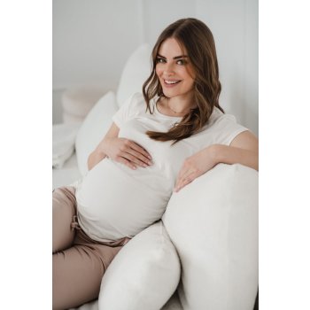 Těhotenské tričko Belly Cream White kr.rukáv