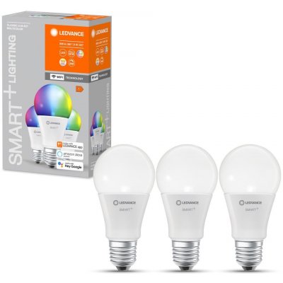 Ledvance SMART+WIFI Sada LED žárovek, 9 W, 806 lm, RGB, teplá–studená bílá, E27, 3 ks