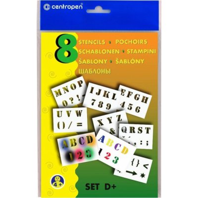 Centropen Šablony k foukacím fixům SET D+ písmena a číslice – Zbozi.Blesk.cz