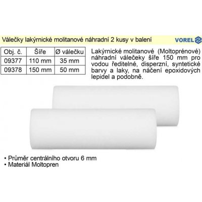 VOREL TOYA Váleček malířský 110 x 35 x 6 mm Moltopren 2 ks – Zboží Mobilmania