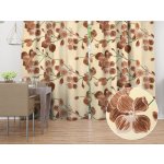 Biante Bavlněný závěs Sandra SA-536 Hnědé orchideje na vanilkově žlutém 150x210 cm – Hledejceny.cz