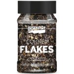 Metalické vločky do pryskyřice barevné kombinace Barva: Černo zlatý mix – Zboží Dáma