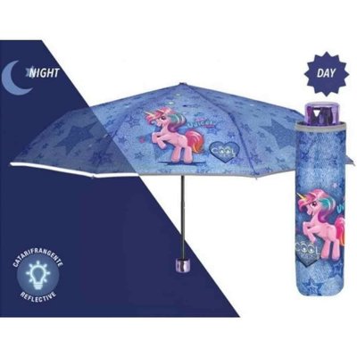Simmy dětský skládací deštník Jednorožec modrý – Zboží Dáma