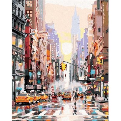 ZUTY Malování podle čísel ULICE V NEW YORKU A ŽLUTÉ TAXÍKY RICHARD MACNEIL 40 x 50 cm – Zboží Dáma