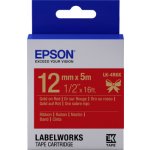 EPSON POKLADNÍ SYSTÉMY Epson zásobník se štítky – saténový pásek, LK-4HKK, zlatá/červená, 12 mm (5 m) C53S654033