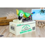 Pokladnička na mince hladový papoušek zelený – Zboží Dáma