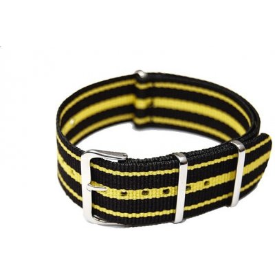 NATO Strap Černá / žlutá NTS036 šíře