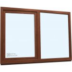 KNIPPING Plastové okno - 70 AD, 2100x1500 mm, FIX/OS, ořech Barva, imitace: ořech/bílá (jednostranně) – Hledejceny.cz