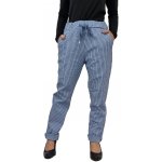 Made in Italy Dámské pruhované kalhoty světle modrá – Zboží Dáma