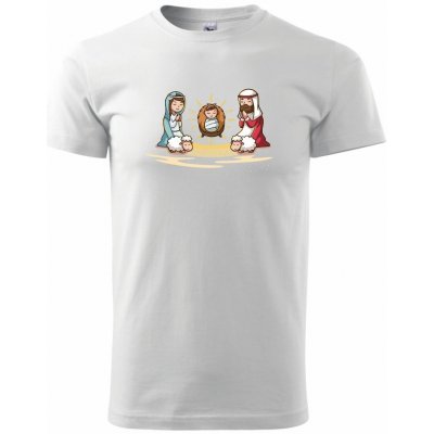 Ježíšek v jesličkách klasické pánské triko bílá
