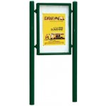 PROCITY Oboustranná vitrína Carrefour 1255x900 mm, včetně sloupků, zelená | Zboží Auto