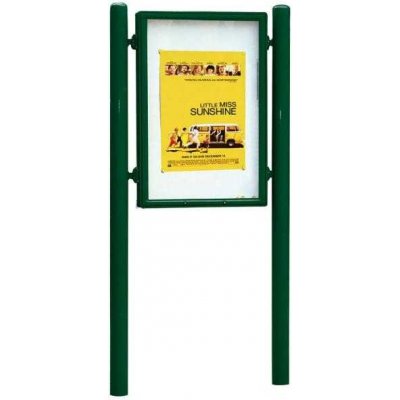 PROCITY Oboustranná vitrína Carrefour 1255x900 mm, včetně sloupků, zelená | Zboží Auto