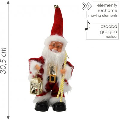 Pro-Tech shop Hrající Mikuláš s lucernou 30,5cm 69451 – Hledejceny.cz