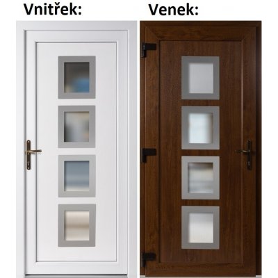 Soft Vchodové dveře 010 INOX Zlatý dub / Bílá 88x198 cm, levé, otevírání VEN – Hledejceny.cz