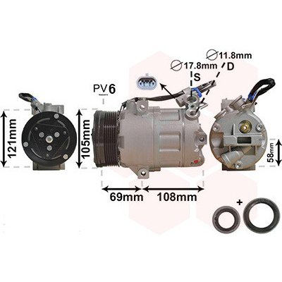 Kompresor, klimatizace VAN WEZEL 3700K438