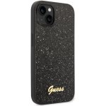 Pouzdro na telefon Apple iPhone 14 Guess Glitter Flakes s kovovým logem černé – Zbozi.Blesk.cz