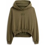 GAP mikina s kapucí Logo Cropped zelená – Zboží Dáma