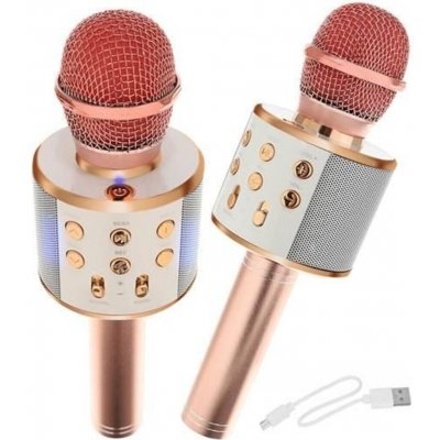 WSTER WS 858 Karaoke bluetooth mikrofon tmavě růžový – Zboží Mobilmania