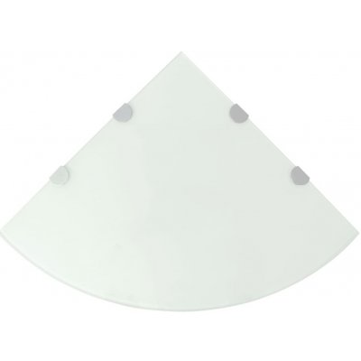 Nabytek XL Rohová police s chromovými podpěrami sklo bílé 45x45 cm – Zboží Mobilmania