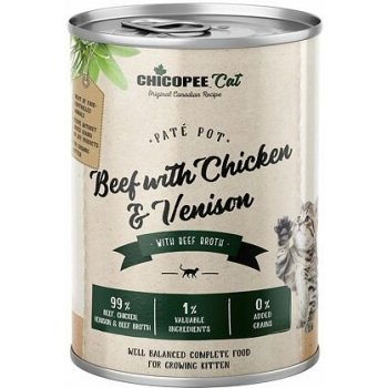 Chicopee Kitten paté hovězí kuřecí telecí pro koťata 12 x 400 g