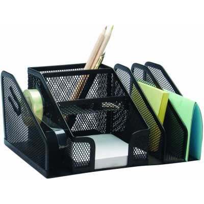 Drátěný stolní zásobník Office Set, 6 přihrádek - černý – Hledejceny.cz