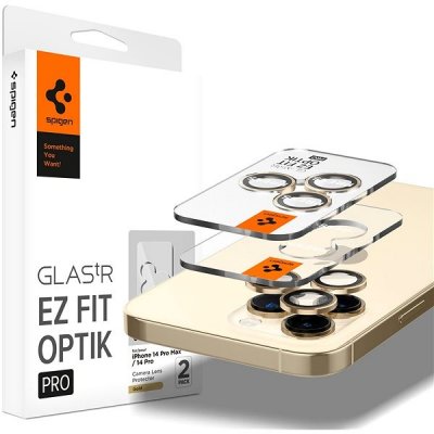 Spigen Glass EZ Fit Optik Pro 2 Pack Gold iPhone 14 Pro/iPhone 14 Pro Max AGL05598 – Zbozi.Blesk.cz