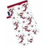 SCANquilt chňapka RUKAVICE DEKORO sobíci bíločervená 14 x 31 cm – Zbozi.Blesk.cz