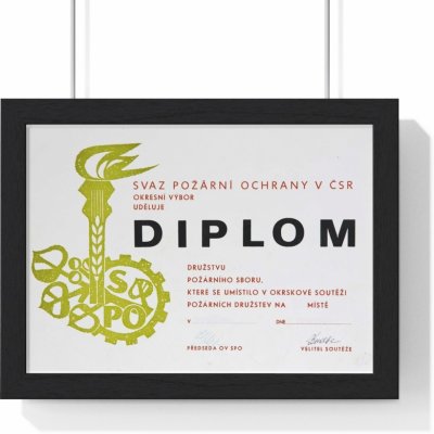 Diplom Svazu požární ochrany jako retro dárek – Zboží Mobilmania