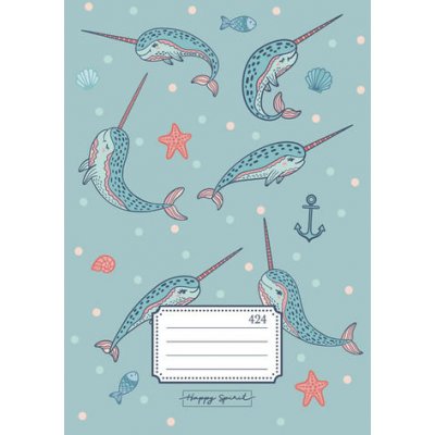 Happy Spirit Školní sešit 424 Narvalové Sešity – Zboží Dáma