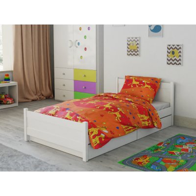 Textilomanie Bavlněné povlečení Žirafa oranžová 45 x 60 cm 90 x 135 cm – Zboží Dáma