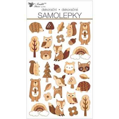 Anděl plastické samolepky lesní zvířátka 14 x 25 cm 15101 – Zboží Dáma