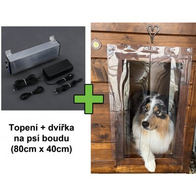 Vytápění psí boudy TF100 - 12V/ 80W Topení + PVC dvířka na vchod do psí boudy 80x40cm – Zboží Mobilmania