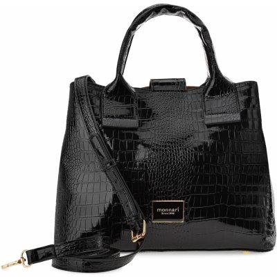 Monnari dámský vzor zvířat lakovaná dámská taška capacity shopper case černá – Zboží Mobilmania