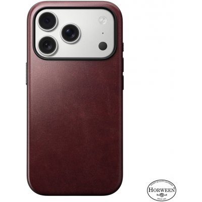 Nomad Modern Leather Case Horween MagSafe kožený kryt iPhone 17 Pro Burgundy – Zboží Mobilmania