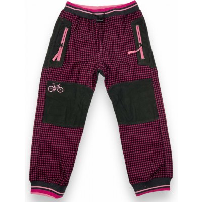 Kugo dívčí sportovní kalhoty na gumu černo růžové